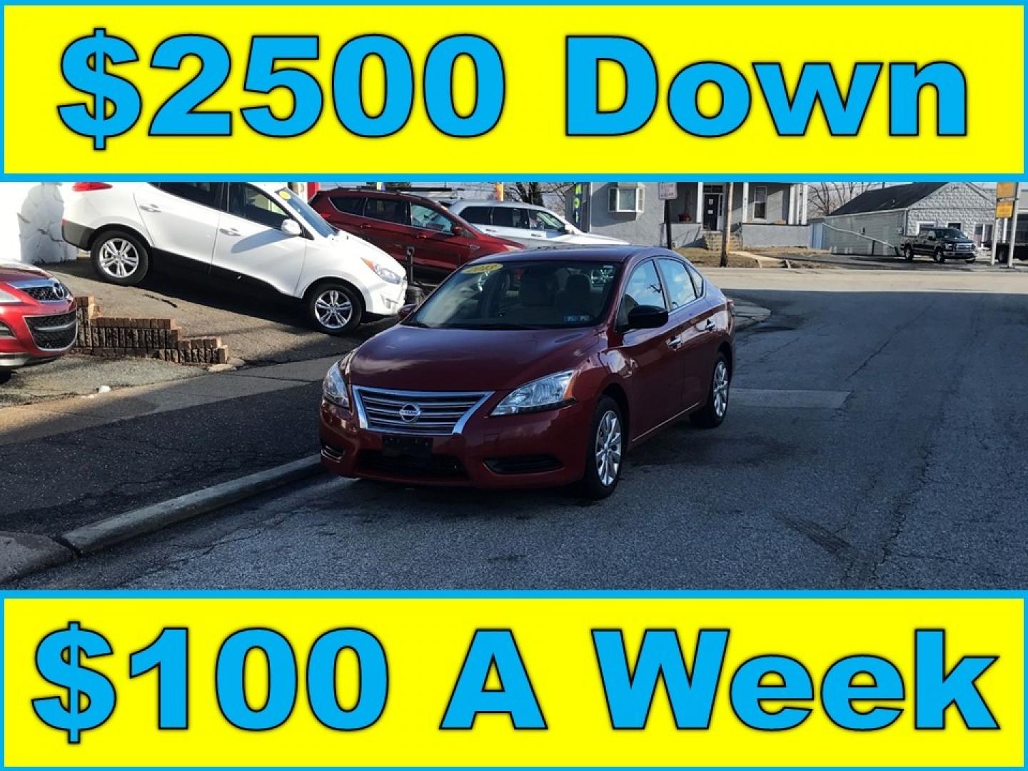 2013 Red /Beige Nissan Sentra S (3N1AB7AP2DL) with an 1.8 V4 engine, Automatic transmission, located at 577 Chester Pike, Prospect Park, PA, 19076, (610) 237-1015, 39.886154, -75.302338 - Photo#0